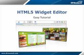 HTML5 Widget Editor - signage.dtri.com · To import a pure HTML5 widget Editor 1. Login WCM 6 Pro then click Media tab on top 2. Click New Media button on toolbar then import the