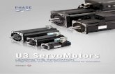 U3 ServoMotors - Phase Automation · U3 ServoMotors LEADING THE INNOVATION ... Base Plate No base plate Conbox & Label Pos Standard name plate on right side U3 …