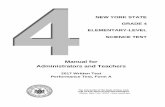 Manual for Administrators and Teachers - New York … YORK STATE GRADE 4 ELEMENTARY-LEVEL SOCIAL STUDIES TEST SCIENCE TEST Manual for Administrators and Teachers 2017 Written Test
