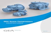GEA Screw Compressors€¦ · GEA Screw Compressors Screw compressors for industrial refrigeration and air conditioning. Top quality based on proven development ... with compressor