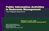 Public Information Activities in Radwaste Management · Public Information Activities in Radwaste Management ... •General Services Section Atomic ... information officers Linkages: