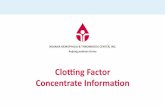 Clotting Factor Concentrate Information - ihtc.org · p 4 215 Indn op rooss ntr Inc. 215 Indn op rooss ntr Inc. p 1 Product Image Product Stability Stability after Reconstitution