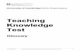 Teaching Knowledge Test - TEFL Certificates: Cambridge ... · Teaching Knowledge Test Glossary ... Terms introduced with are for use ...