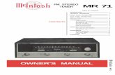 FM STEREO MR 71 TUNER - Berner's2003-3-1 · fm stereo tuner mr 71 contents table of contents owner's manual introduction technical description front panel information back panel