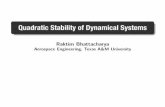 Quadratic Stability of Dynamical Systems - GitHub Pages LQR.pdf · Quadratic Stability of Dynamical Systems Raktim Bhattacharya ... Lyapunov Stability. . . Optimal State Feedback.