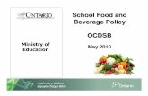 School Food and Beverage Policy OCDSB Portal... · the School Food and Beverage Policy by September 1, ... Bread – Hot dog bun Grain ... Minor Ingredients - Other