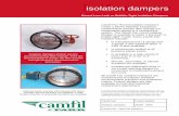 Round Isolation Dampers Product Sheet - camfil.com Detailed Info/Literature (US... · Isolation dampers create a positive shut-off and isolation of hazardous contaminants when incorporated