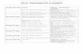 2018 TIMETABLE AT A GLANCE - northamptonfestival.org.uk · 2018 TIMETABLE AT A GLANCE Sunday 13th May Venue Classes – Workshops - Concert 9:00 – 4:30 - NMPAT – Richard Coles