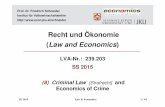 Recht und Ökonomie Law and Economics · Recht und Ökonomie (Law and Economics) ... SS 2015 (8) Criminal Law [Strafrecht] and ... − Changes in various crime categories & regions