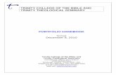 TRINITY COLLEGE OF THE BIBLE AND TRINITY THEOLOGICAL SEMINARYtrinitysem.edu/pdf/Portfolio_Handbook.pdf · College of the Bible and Trinity Theological Seminary. ... level 2) Demonstration