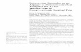 Intravenous Ketorolac as an Adjunct to Patient-Controlled ... · Intravenous Ketorolac as an Adjunct to Patient-Controlled Analgesia (PCA) for Management of Postgynecologic Surgical