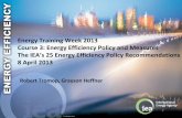 8 April 25 Energy Efficiency Policy Recommendations Energy Efficiency Policy Recommendations Across 7 Priority Areas Cross sectoral 1. Energy efficiency data collection and indicators