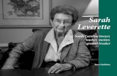 Sarah Leverette - scpronet.com · ’60s,” Sanders said, “Sarah Leverette was the law librarian and taught legal bibliography—among the more difficult ... Sarah said everyone