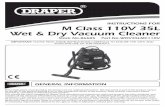 INSTRUCTIONS FOR M Class 110V 35L Wet & Dry Vacuum Cleaner · INSTRUCTIONS FOR M Class 110V 35L Wet & Dry Vacuum Cleaner ... Use the correct power tool for your application. The