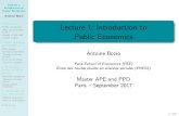 Lecture 1: Introduction to Public Economics · Theories of State growth ... Welfare economics Roles of Government References Lecture 1: Introduction to Public Economics Antoine Bozio