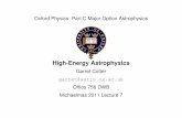 High-Energy Astrophysicsgarret/teaching/lecture7-2011.pdf · Oxford Physics: Part C Major Option Astrophysics High-Energy Astrophysics Garret Cotter ... Note that this scales only