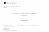 Quarterly employment statistics - Statistics South Africa · Statistics South Africa P0277 ... Employment by industry ... Financial intermediation, insurance, real estate and business