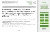 Comparing TRMM 3B42, CFSR and ground-based … 12, 2081–2112, 2015 Comparing TRMM 3B42, CFSR and ground-based rainfall A. W. Worqlul et al. Title Page Abstract Introduction Conclusions