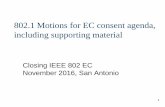 802.1 Motions for EC consent agenda, including supporting ... · 802.1 Motions for EC consent agenda, including supporting material ... Approve forwarding IEEE 802c PAR modification