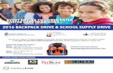 2016 BACKPACK DRIVE & SCHOOL SUPPLY DRIVE · 2016 BACKPACK DRIVE & SCHOOL SUPPLY DRIVE ... Gold Star Sponsor: ... You can also help by spreading the word about the backpack drive,