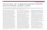 coentary Toxicity of organometal halide perovskite solar cells · NATURE MATERIALS | VOL 15 | MARCH 2016 | 1 coentary Toxicity of organometal halide perovskite solar cells Aslihan