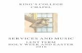 KING’S COLLEGE CHAPEL · The King’s College Chapel organ is undergoing the most signiﬁcant ... this booklet and on the College website. ... arr. Vaughan Williams Responses Radcliffe