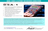 DSA-1 AES & S/PDIF INTERFACE ANALYZER - Prism Soundresources.prismsound.com/tm/DSA-1_flyer.pdf · The DSA-1 delivers a detailed diagnosis including both audio and Channel Status data