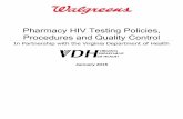 Pharmacy HIV Testing Policies, Procedures and Quality … · Pharmacy HIV Testing Policies, Procedures and Quality Control ... to Conduct the HIV Test ... within are procedures for