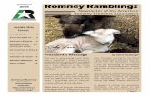 SPRING 2016 Romney Ramblings Newsletter of the …americanromney.org/docs/RamblingsSpring2016.pdfSPRING 2016 Romney Ramblings Inside this ... and milk, mothering and attention to lambs,