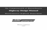 Highway Design Manual - Massachusetts Department of … · 2002-08-16 · highway design manual t.01.0 1997 edition table of contents table of contents page chapter 1 - highway design