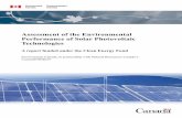 A report funded under the Clean Energy Fund - Canada.ca€¦ · Assessment of the Environmental Performance of Solar Photovoltaic Technologies A report funded under the Clean Energy