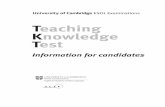 Teaching Knowledge Test - Cambridge Assessment English · TKT candidates are expected to be familiar with language relating to the practice ... Teaching Knowledge Test 3 MODULE 1