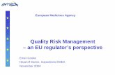 European Medicines Agency - NIHS Risk Management ... European Medicines Agency . Contents ... and control of risks to the quality of pharmaceutical products across the