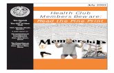 Health Club Members Beware: Read the Fine Print · New York City Council Investigation Division Health Club Members BEWARE: Read The Fine Print ii CID surveyed twenty-seven (27) health
