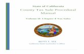 County Tax Sale Procedural Manual - California State … II: Chapter 8 Tax Sales April 2016 Betty T. Yee · California State Controller 7 Section 2: Significant Factors Timeline The