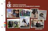 TIMOTHY EDWARDS BRONZE DUKE OF EDINBURGH… · TIMOTHY EDWARDS BRONZE DUKE OF EDINBURGH’S ... for this to be the case, ... This Achievement Pack represents the individual work done