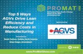 Top 5 Ways AGVs Drive Lean Efficiency and Reduce Costs in ...cdn.promatshow.com/seminars/assets/924.pdf · What are Automatic Guided Vehicles? • AGVs are driverless vehicles used