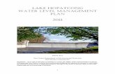 Lake Hopatcong Water Level Management Plan - New Jersey · 2 Contributors to the Lake Hopatcong Water Level Management Plan: Larry Baier, NJDEP, Division of Watershed Management Lisa