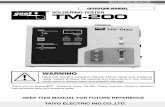 SOLDERING TESTER TM-200 - co-site.jpgoot.co-site.jp/instructions/T/TM/TM-200_instruction_E...PB 1 TAIYO ELECTRIC IND.CO.,LTD. TAIYO ELECTRIC IND.CO.,LTD. SOLDERING TESTER TM-200 Thank