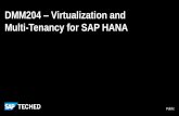 DMM204 – Virtualization and Multi-Tenancy for SAP HANA€¦ · a dedicated share of SAP HANA instance data, configuration, user management and properties. ... • one or more SAP