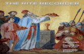 THE RITE RECORDER - 32masons.com€¦ · THE RITE RECORDER Valley of Cincinnati ... 32 ° benr@32masons.com ... deserving Brothers will be published in a future issue of The Rite