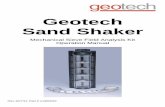 Geotech Sand Shaker Operation Manual · Geotech Sand Shaker Mechanical Sieve Field Analysis Kit ... analysis. It features 20 stainless steel screens ranging in size from US sieve