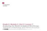 Grade 6: Module 1: Unit 2: Lesson 7 Analyzing the Model ... · GRADE 6: MODULE 1: UNIT 2: LESSON 7 Analyzing the Model Analytical Mini -Essay: “Elements of Mythology and Theme of