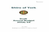 Shire of York · This section sets out the key budget influences arising from the internal and external environment ... Avon River Mtce Reserve 14,564 100,235 0 114,799 14,307 257