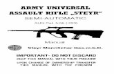 ARMY UNIVERSAL ASSAULT RIFLE ,;STEYR” - … · army universal assault rifle ,;steyr” semi-automatic aug cal. 5,56 (223) manual steyr mannlicher ges.m.b.h. important-donotdiscard
