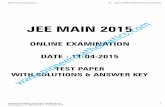 JEE MAIN 2015  · JEE MAIN 2015 ONLINE EXAMINATION DATE : 11-04-2015 TEST PAPER WITH SOLUTIONS & ANSWER KEY 4/24 Pioneer Education IIT – JEE /AIPMT/NTSE/Olympiad Classes