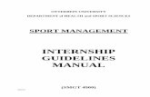 INTERNSHIP GUIDELINES MANUAL - Otterbein University 4900 Sport... · Faculty Supervisor's Internship Site Report ... Preface Employers ... This Internship Guidelines Manual has been