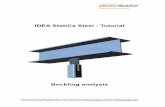 IDEA StatiCa Steel Tutorial · Buckling analysis. Steel connection ... to EC/AISC. Unique CBFEM method. ... button and select operation Connecting plate. We select default bolt type.
