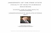 UNIVERSITY OF THE FREE STATEapps.ufs.ac.za/dl/yearbooks/284_yearbook_eng.pdf · UNIVERSITY OF THE FREE STATE. FACULTY OF HEALTH SCIENCES. ... Repeater Codes and Equivalents 36 . ...