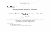 Leading, Managing and Developing People May 2017 - CIPD · Writing in the Harvard Business Review, Jerker Denrell (2013) argued that most of ... 7LMP – Leading, Managing And Developing